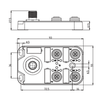 LKHA-0800P-M12 ELCO IO-LINK SENSOR HUB, CLASS-A, M12 A-CODE 4PIN IO-LINK CONN., 4XM12 A-CODE 5PIN, 8 DI, PNP, IP67